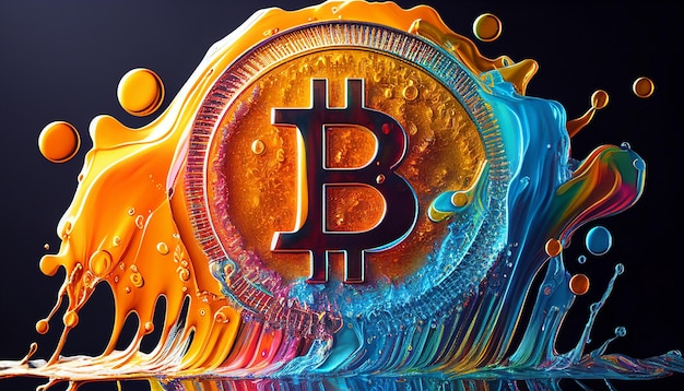 Bitcoin cryptocurrency closeup Generative AI