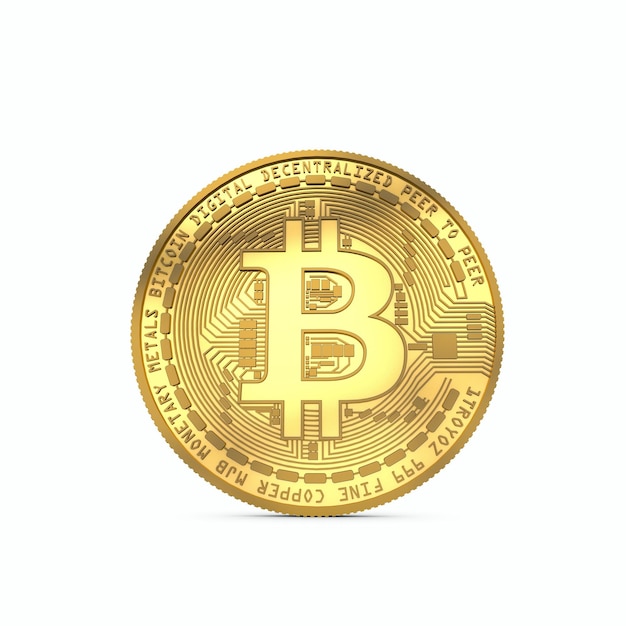 Bitcoin cryptocurrency coin 3D Rendering