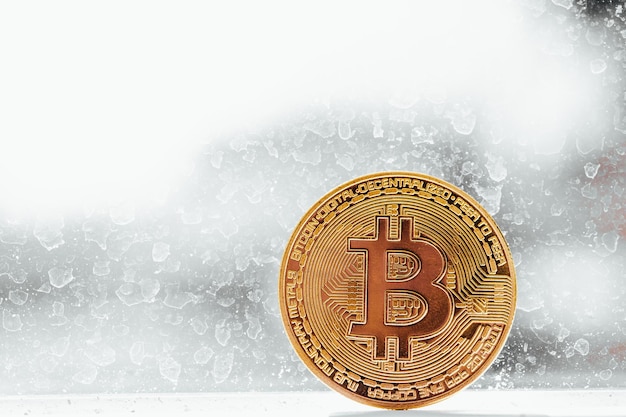 Bitcoin currency on white background Crypto investment security and strategy