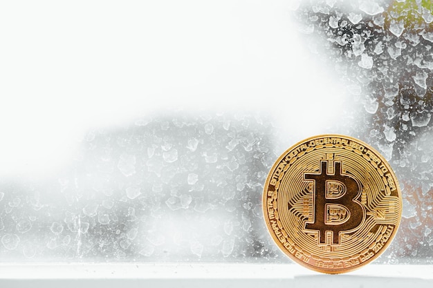 Bitcoin currency on white background Crypto investment security and strategy