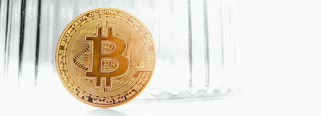 Bitcoin currency on white background Crypto investment security and strategy