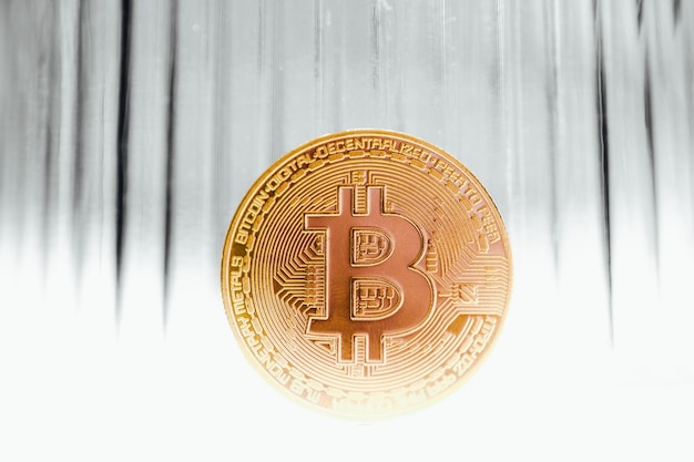 Bitcoin currency on white background Crypto investment security and strategy