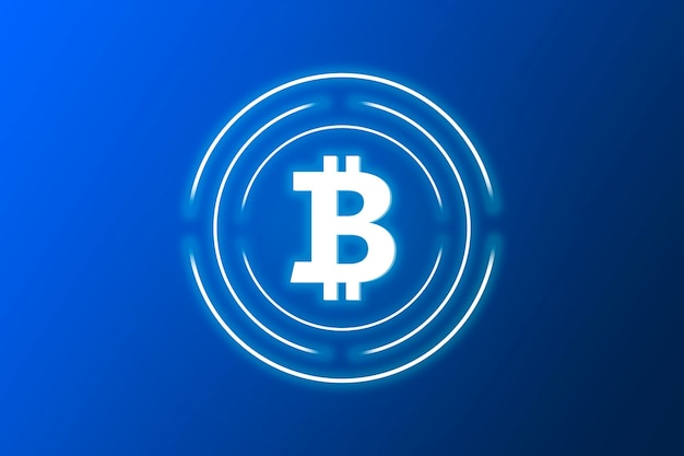 Bitcoin icon on blue background