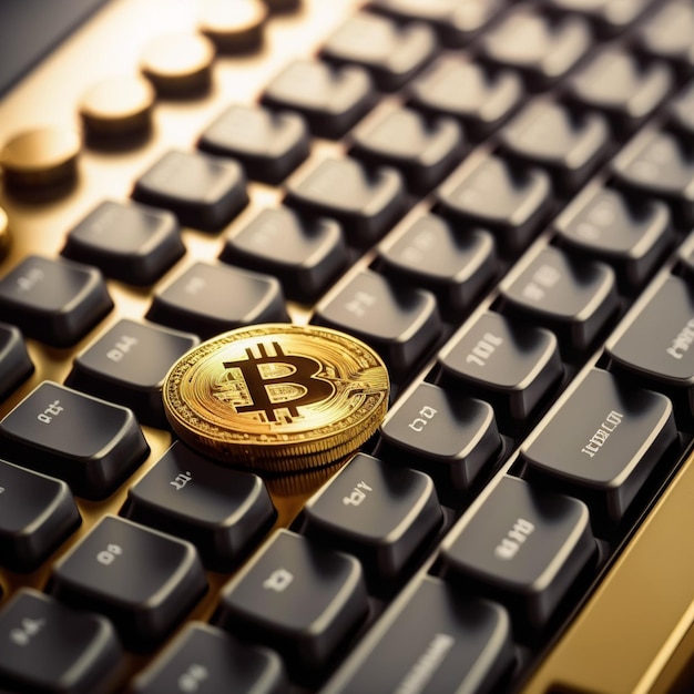 bitcoin on the keyboard photo