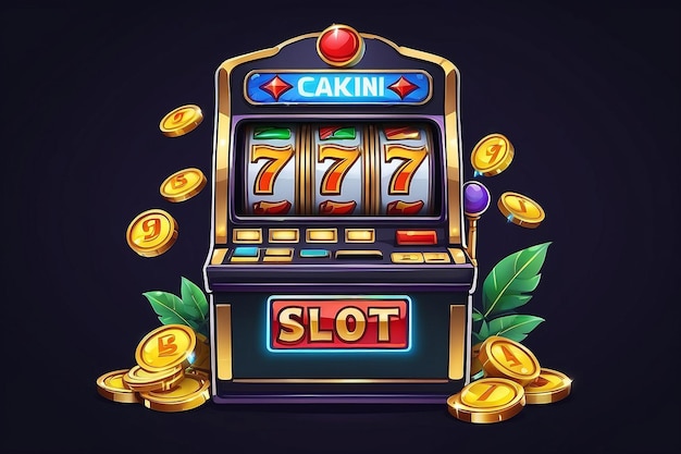 Bitcoin slot machine icon vector illustration