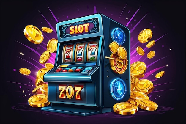 Bitcoin slot machine icon vector illustration