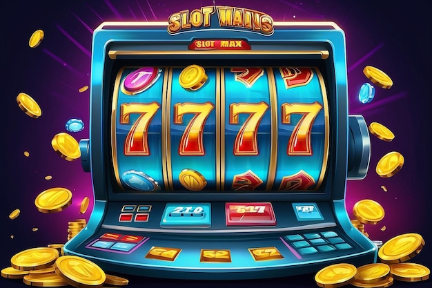 Bitcoin slot machine icon vector illustration