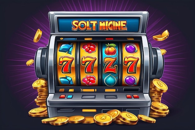 Bitcoin slot machine icon vector illustration