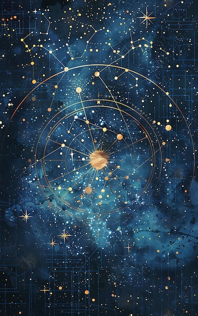 Bitcoin Symbol Depicted as a Constellation in the Night Sky Illustration cryptocurrency Background