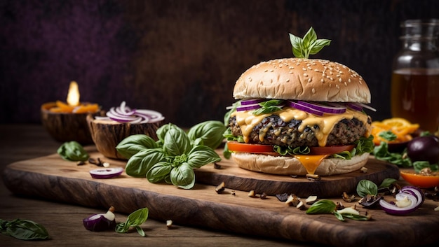 Bite into Flavor Pimento Cheese Burger Perfection AIEnhanced Stock Photos for Culinary Excellenc