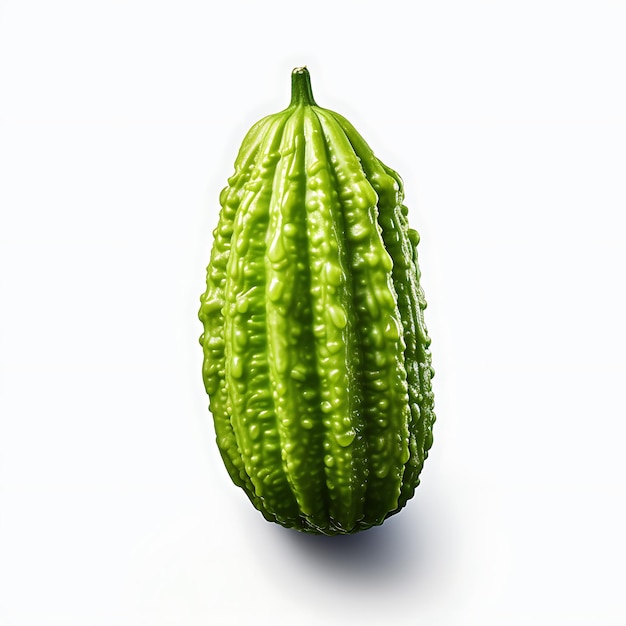 bitter melon on white background