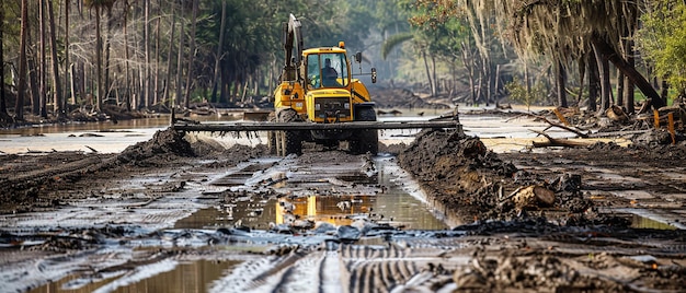 Bitumen Sprayer in Action for Disaster Recovery