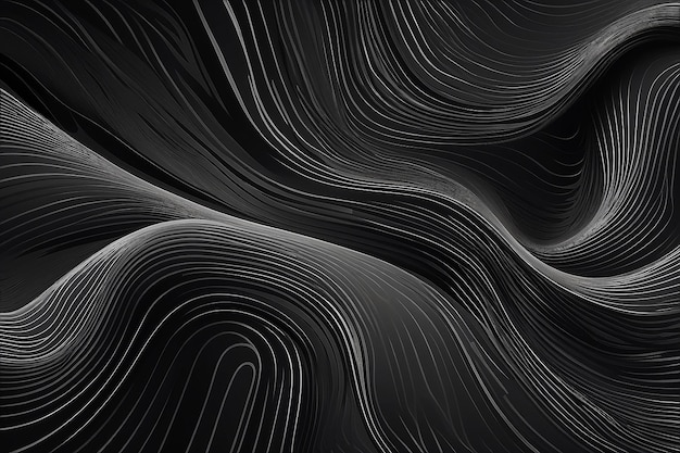 Black abstract background design Modern wavy line pattern guilloche curves in monochrome