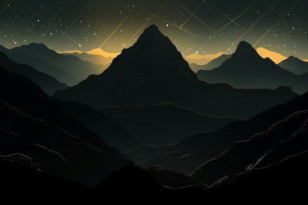 Black abstract background with layered mountain textures