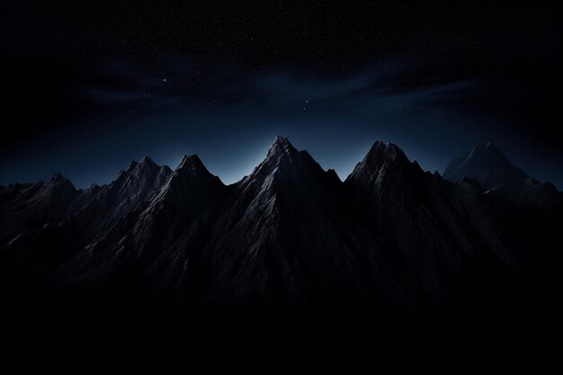 Black abstract background with textured mountain peaks