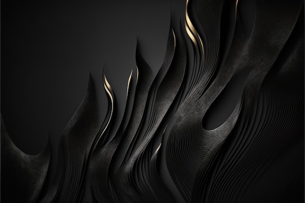 Black abstract gradient wave wallpaper Made by AIArtificial intelligence