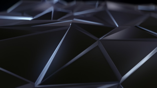 Black abstract low poly triangle background