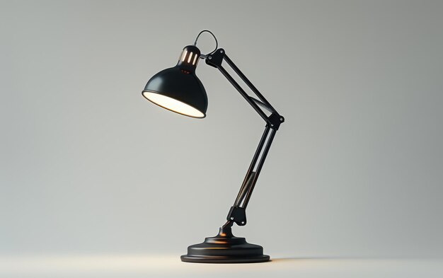 Black Adjustable Desk Lamp With Metal Shade