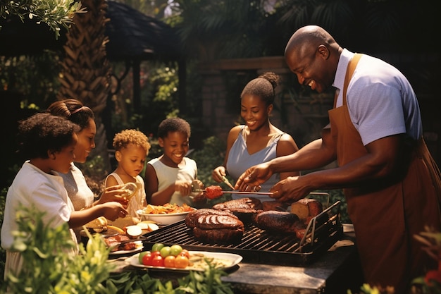 A Black African American Family and Friends