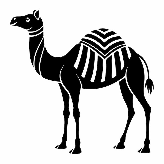 Photo black arabian camel silhouette isolated on white background camel icon vector illustration design