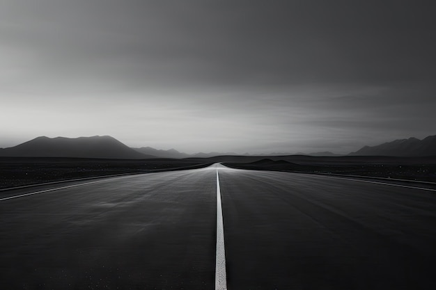 Black Asphalt Road And White Dividing Lines