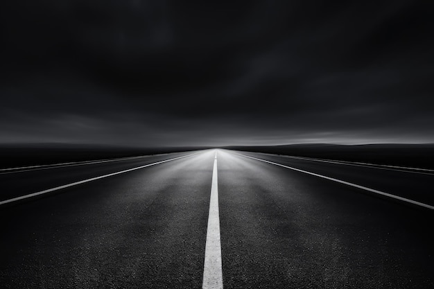 Black Asphalt Road And White Dividing Lines