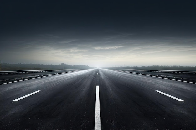 Black Asphalt Road And White Dividing Lines