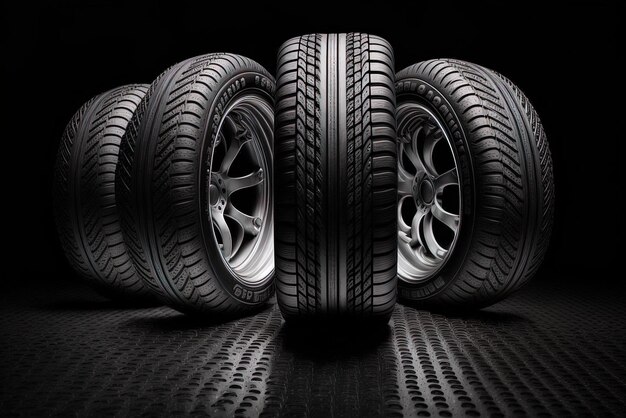 black backdrop with five white lines tires