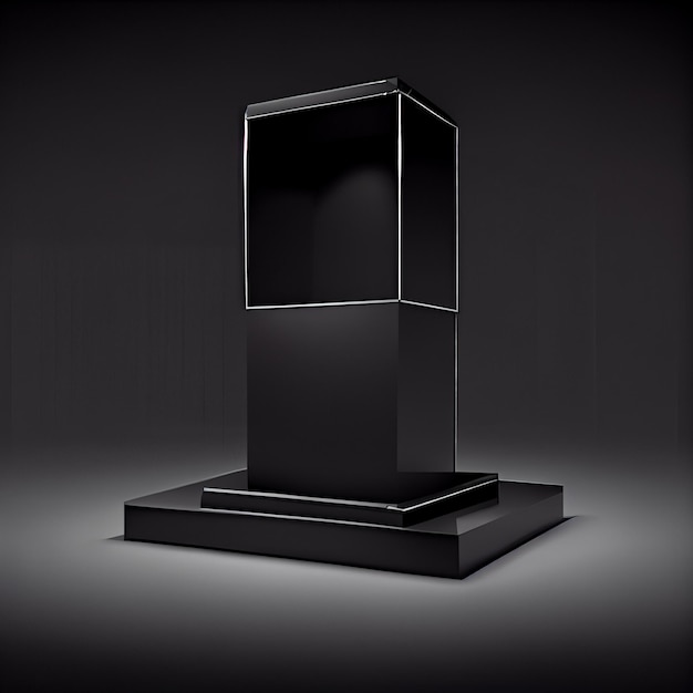 Black Background Podium for Display Products