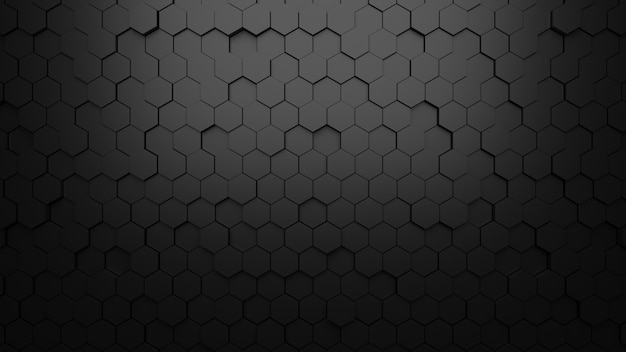 Black background texture hexagon shape abstract background