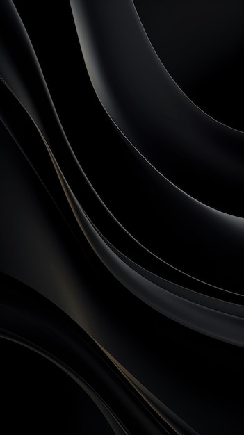 Black background wallpaper abstract waves AI Generated image