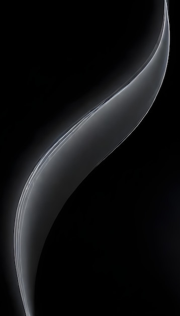 Black background wallpaper for phone with white wave flows