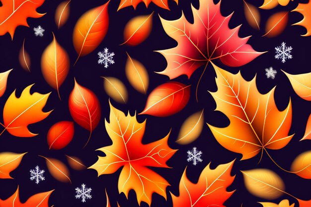 A black background with autumn leaves and the words autumn on it