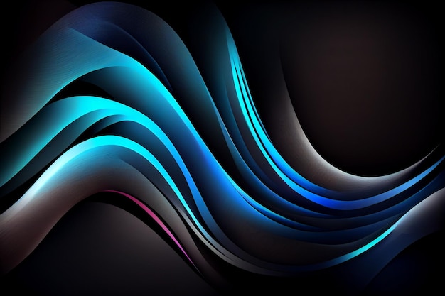 Black background with blue and purple lines generative ai