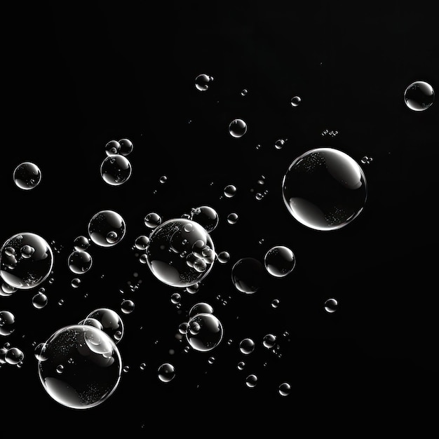 A black background with bubbles that is black and has a black background.