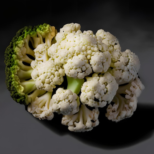 Black background with cauliflower it 6