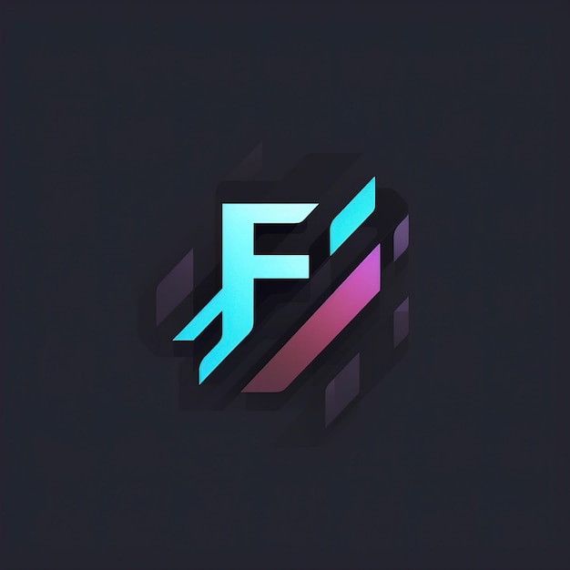 a black background with a colorful letter f on it