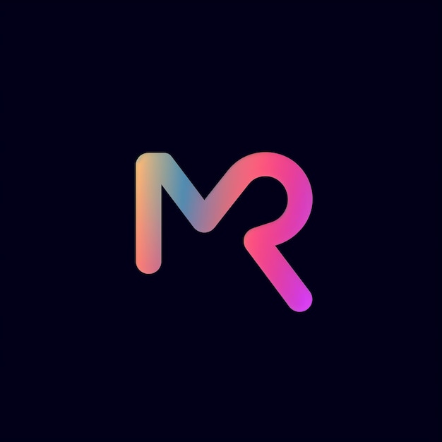 Photo a black background with a colorful letter m on it