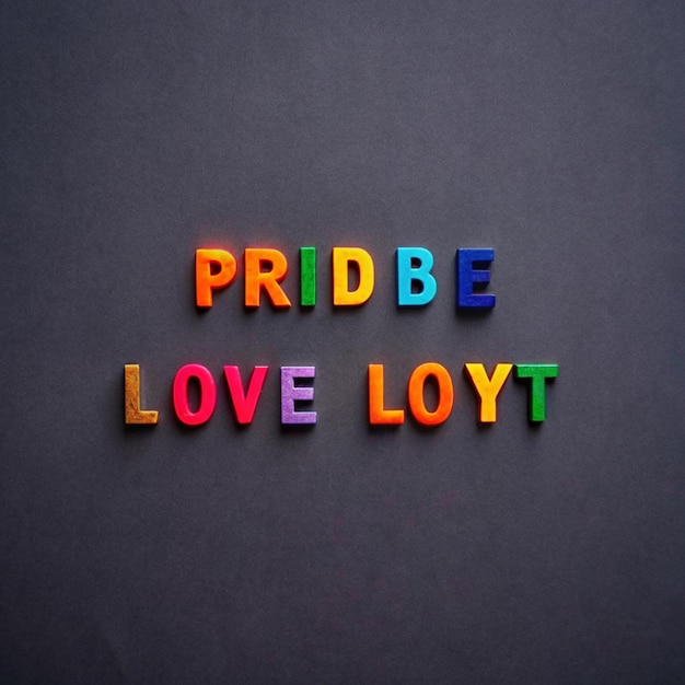 Photo a black background with colorful letters that say love love will be loved