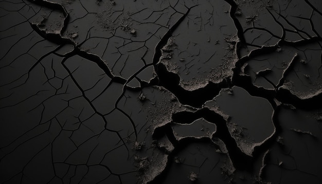 Black background with cracked sand texture