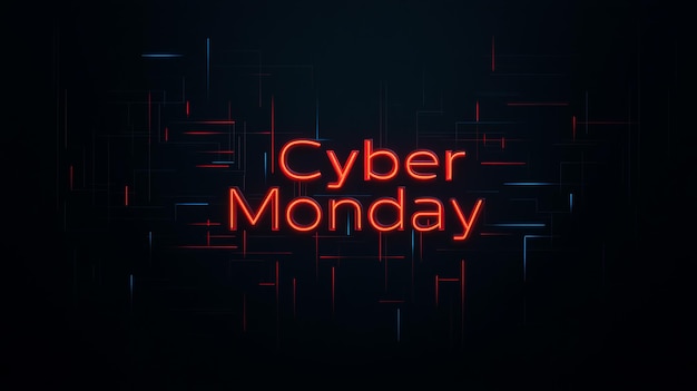 Photo black background with cyber monday 3d text