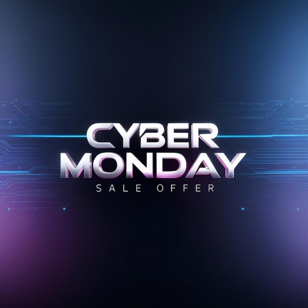 a black background with a cyber sale sign that says cyber monday sale