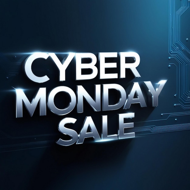 a black background with a cyber sale sign that says cyber monday sale