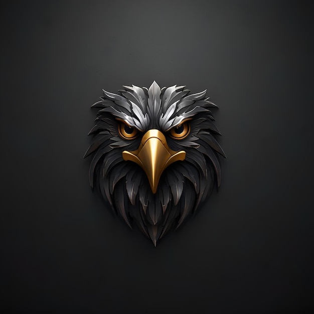 a black background with a eagle head and a silver eagle head