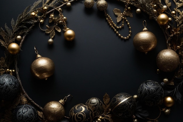 Black background with elegant ornaments ar c