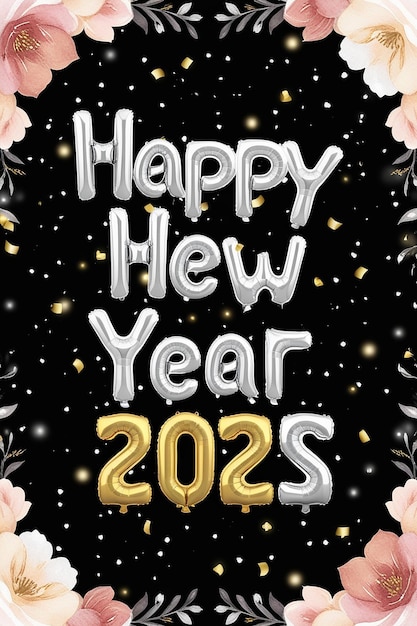 Photo a black background with a gold glittery background with a happy new year