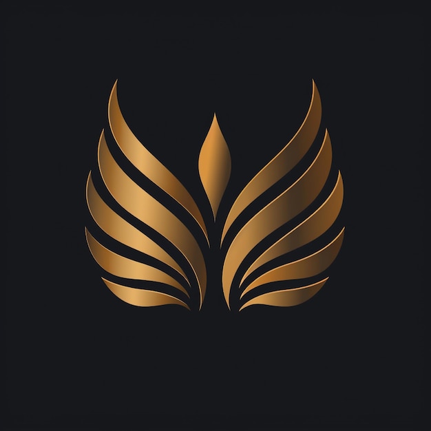 a black background with a gold leaf design on it