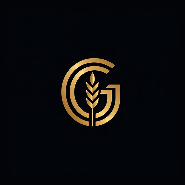 Photo a black background with gold letters g g g g g g g g g g and wheat