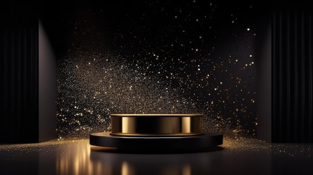 A black background with a gold ring and a black background with a gold ring.