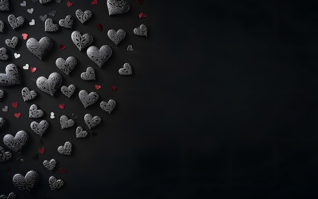 Photo a black background with hearts and the words love on it